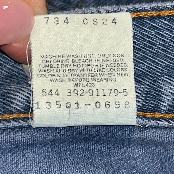 LEVI'S 544 VINTAGE MADE IN USA 100% COTTON BLUE JEANS HIGH WAIST JUNIOR SIZE 13S - Picture 11 of 11